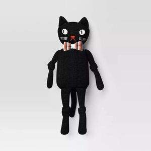 Knit Black Cat Halloween Sitabout Mantel Figurine Hyde and Eek